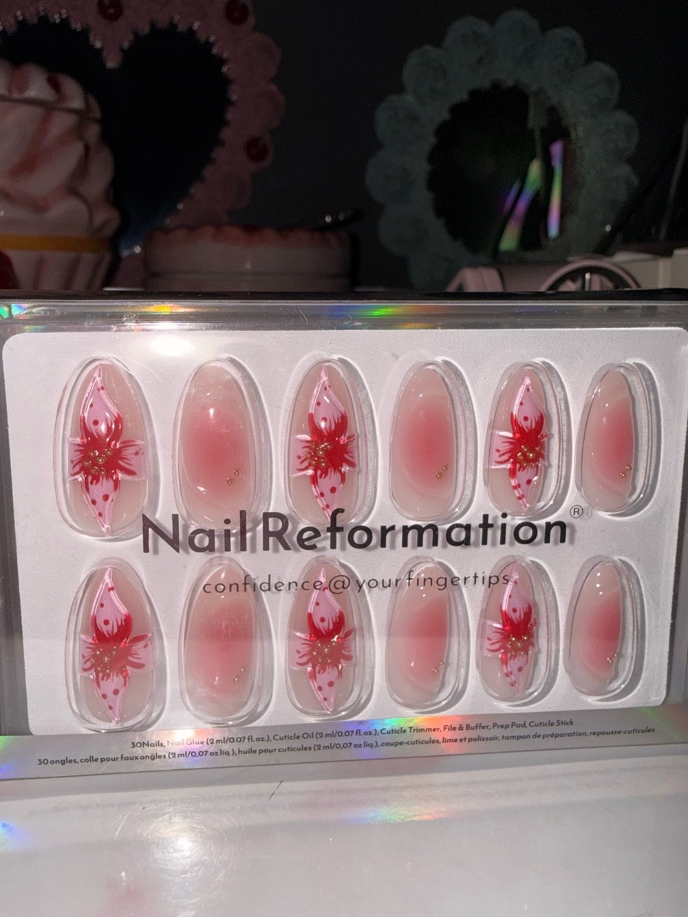Nail Reformation Pink Ombre Floral Press-On Nails